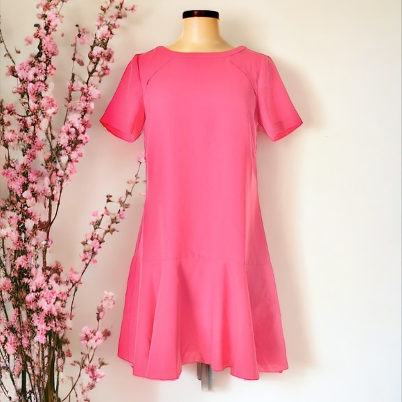 Banana Republic Fuchsia Flounce Dress Size 6 - Picture 12 of 13